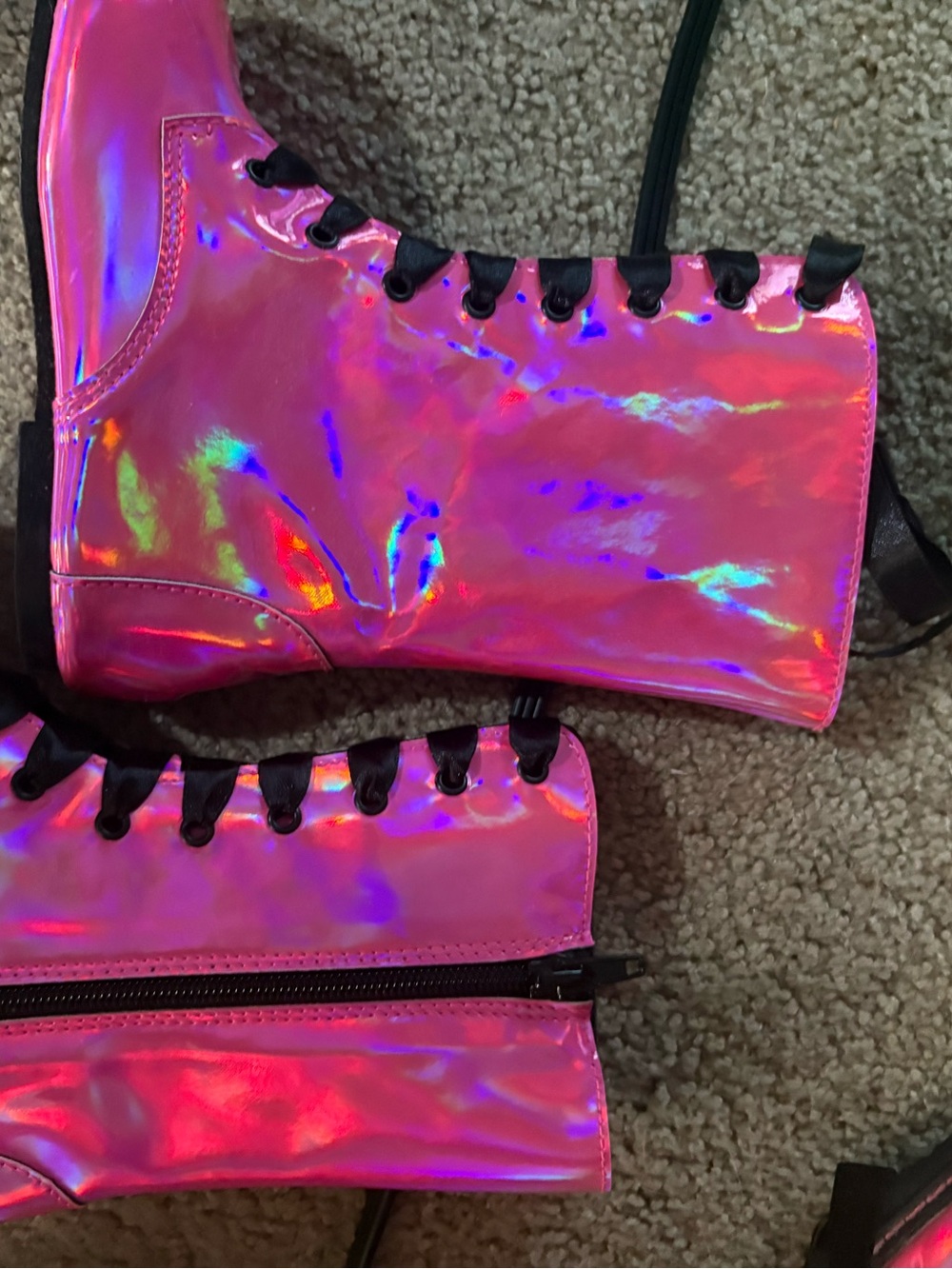Holographic Pink Combat Boots Bag - Women Bags